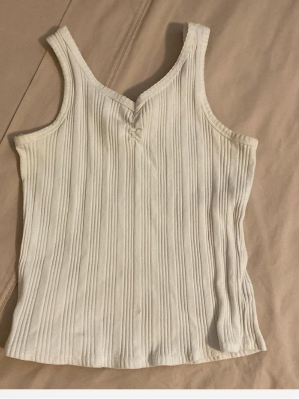 art class Girl’s White Ribbed V-Neck Tank Top Sz L